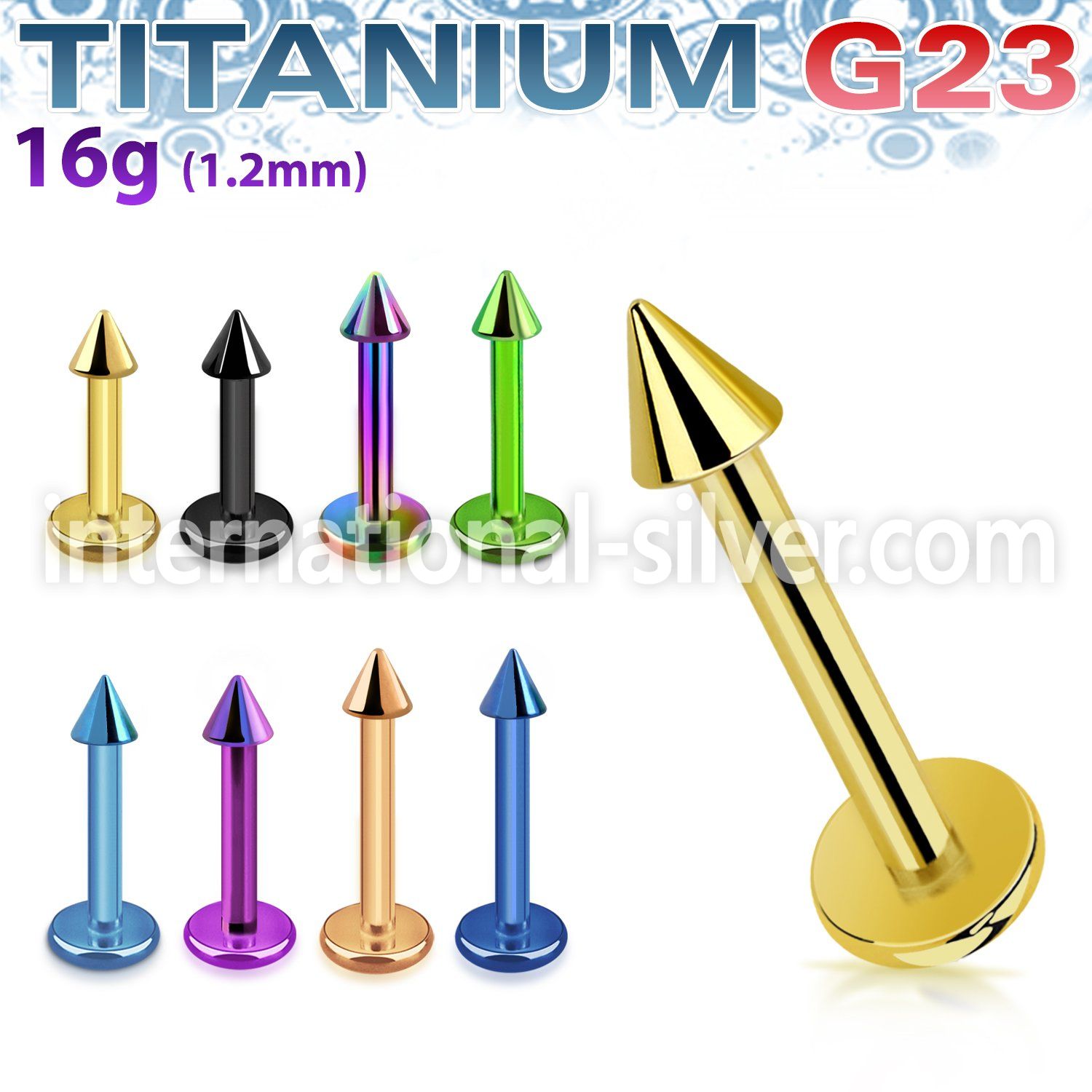 utlbcn25 labrets lip rings anodized titanium g23 implant grade labrets chin