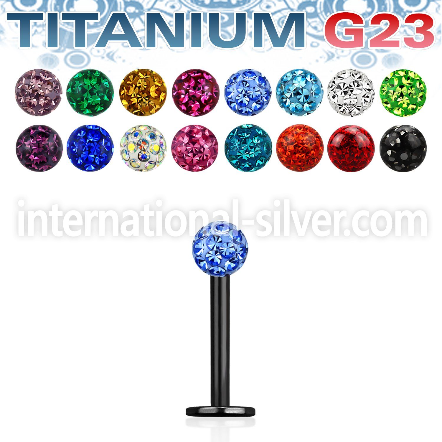 utlbfr3 anodized titanium labret stud 16g 3mm ferido ball