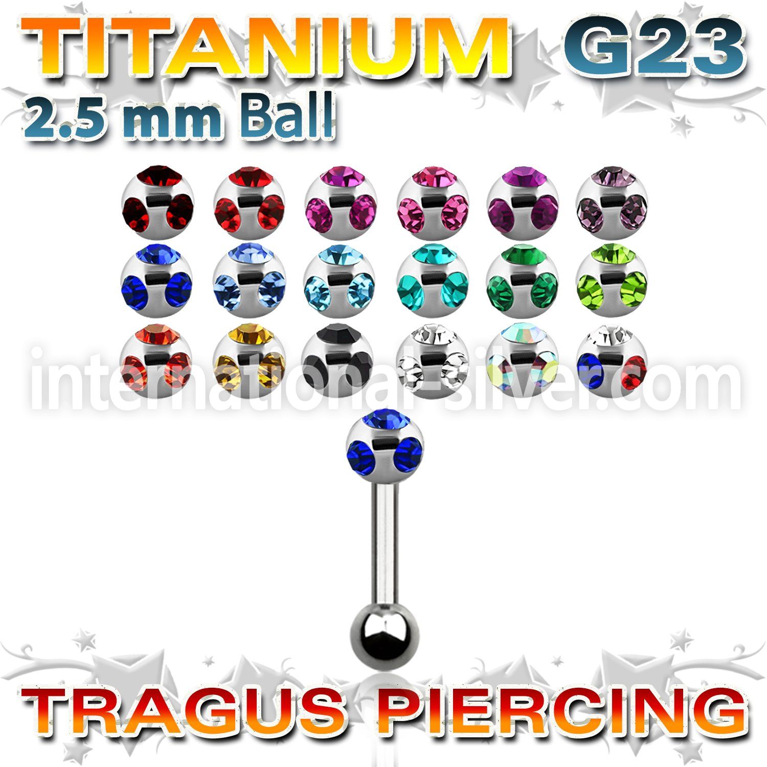 utrg12 straight barbells titanium g23 implant grade tragus