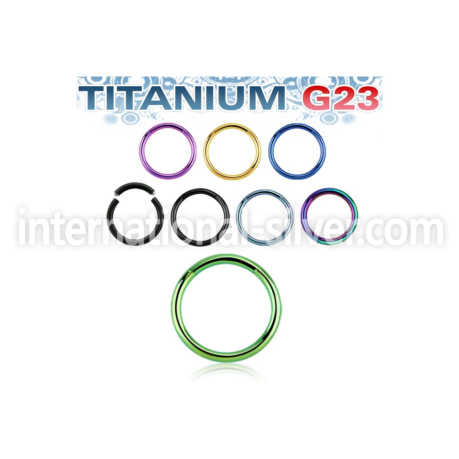 utsg16 seamless segment rings anodized titanium g23 implant grade eyebrow