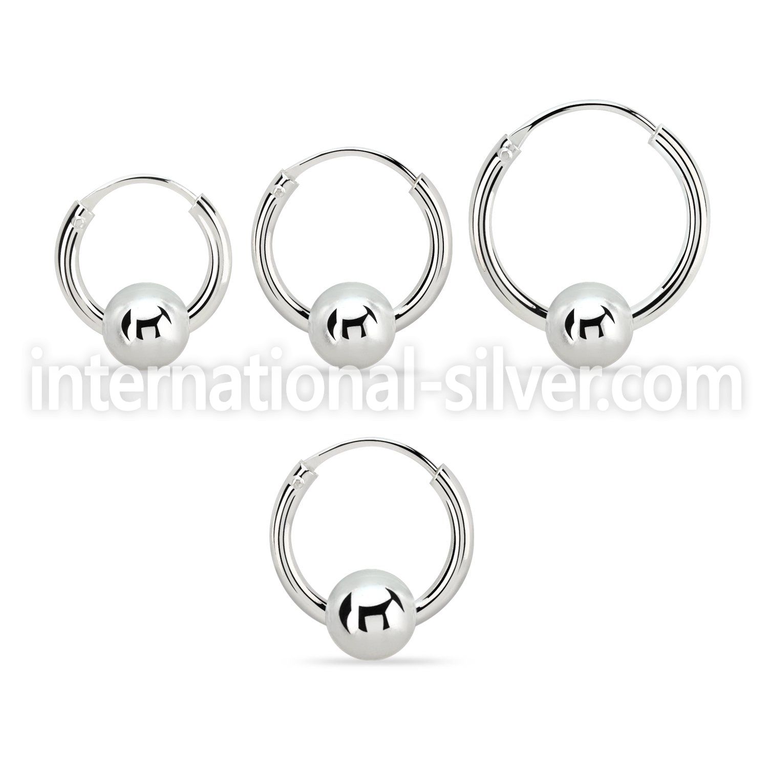 vbcr14m 925 silver ball closure earrings (1.6mm) with 5mm ball