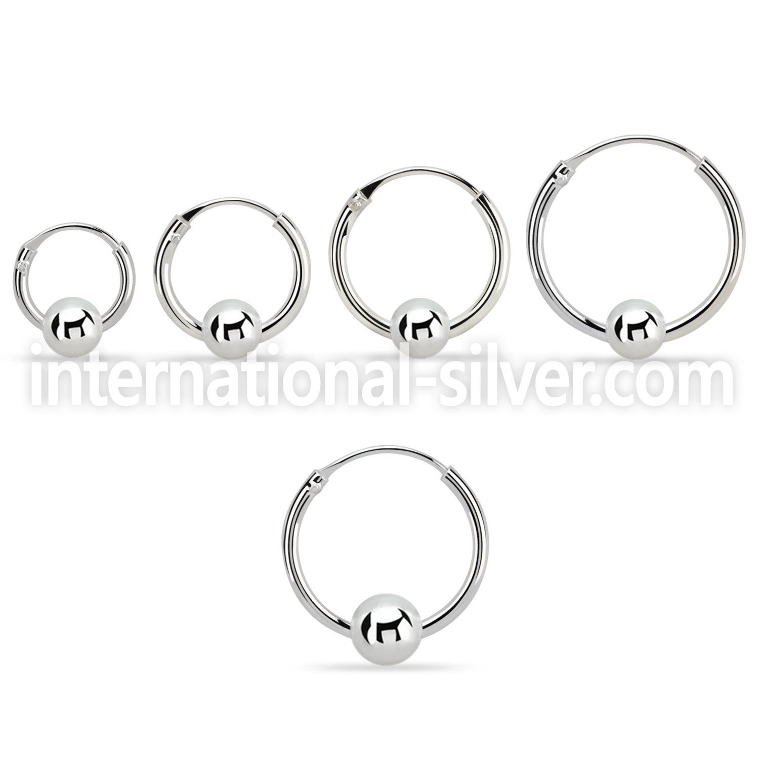 vbcr16m 925 silver ball closure earrings (1.2mm) with 4mm ball