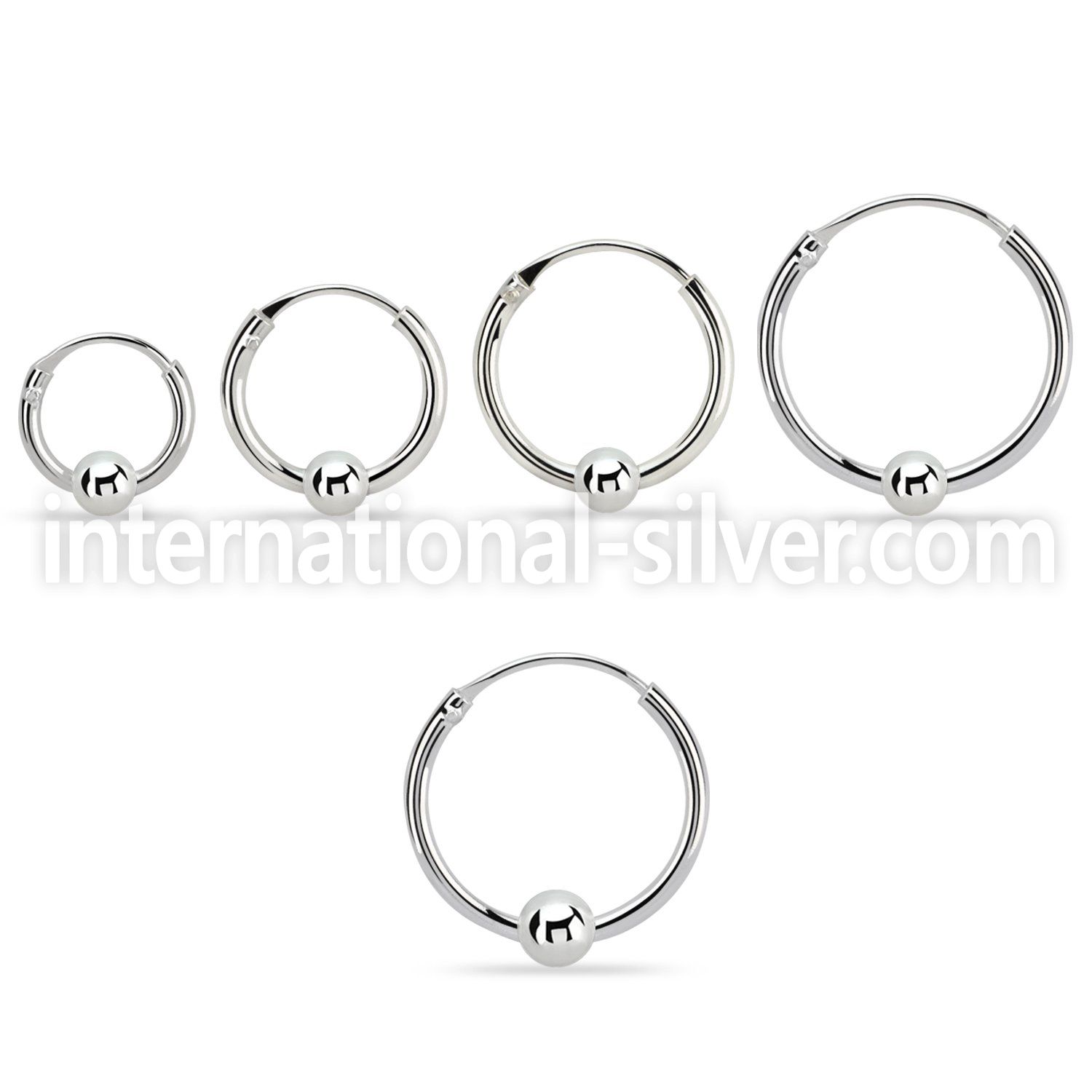 vbcr16s 925 silver ball closure earrings (1.2mm) with 3mm ball