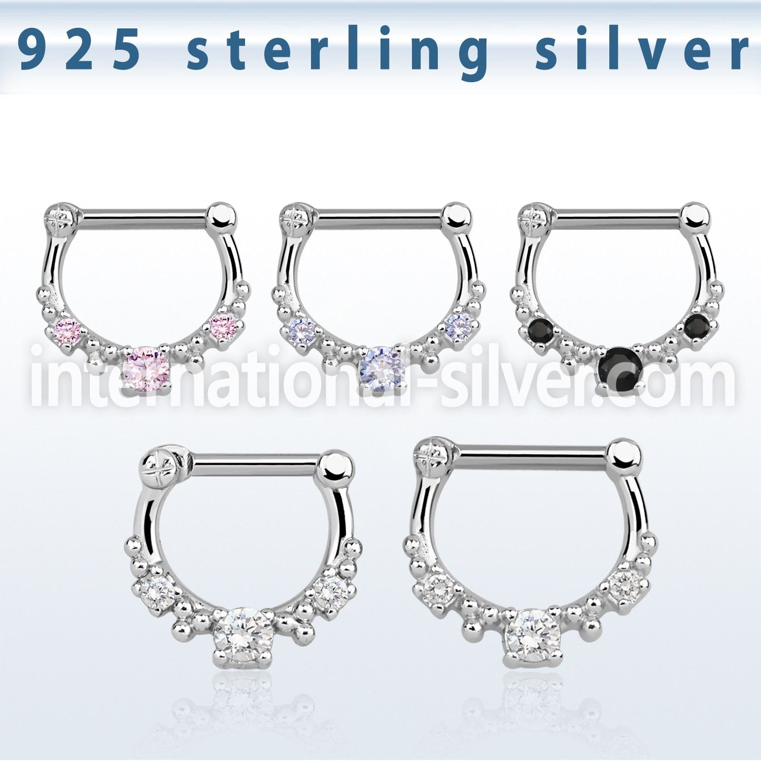 vsepl14 straight barbells silver 925 septum