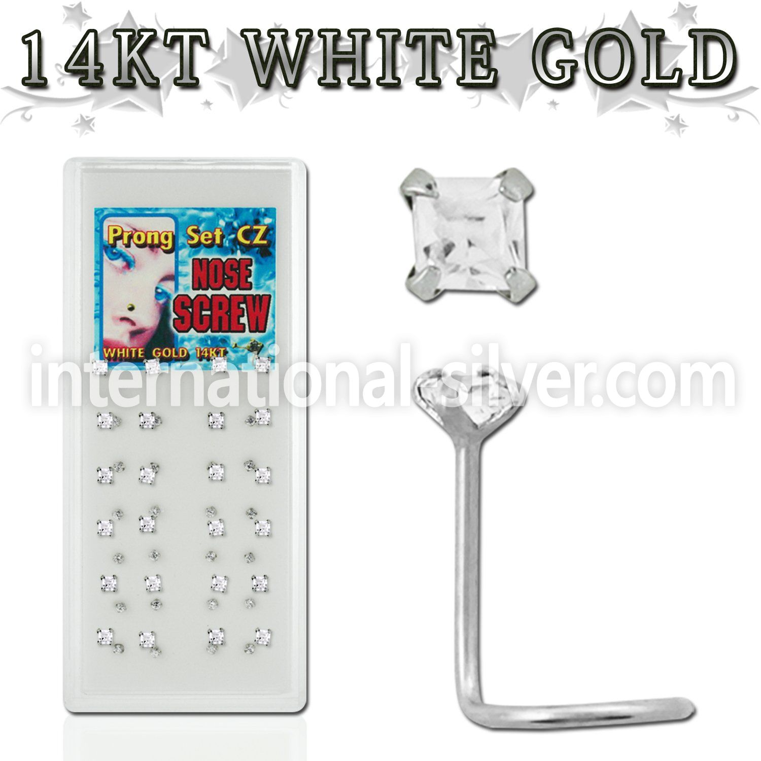 wgszqc l shape nose studs gold nose