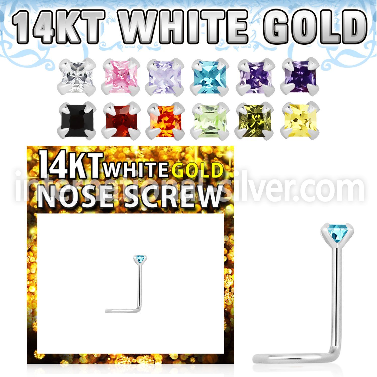 wszqc1 l shape nose studs gold nose