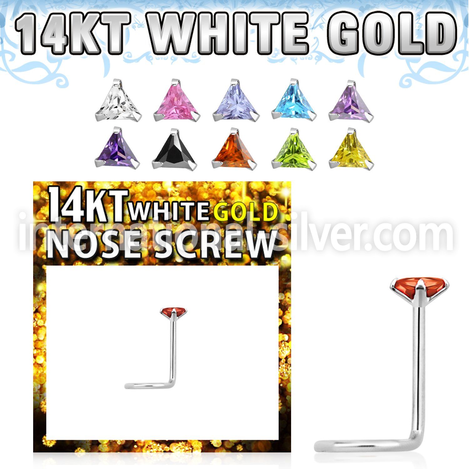 wsztc1 l shape nose studs gold nose