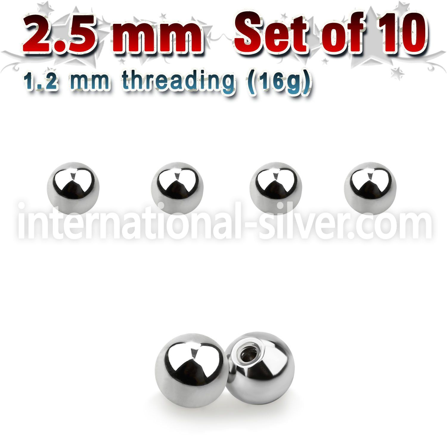 xbal25 loose body jewelry parts surgical steel 316l 