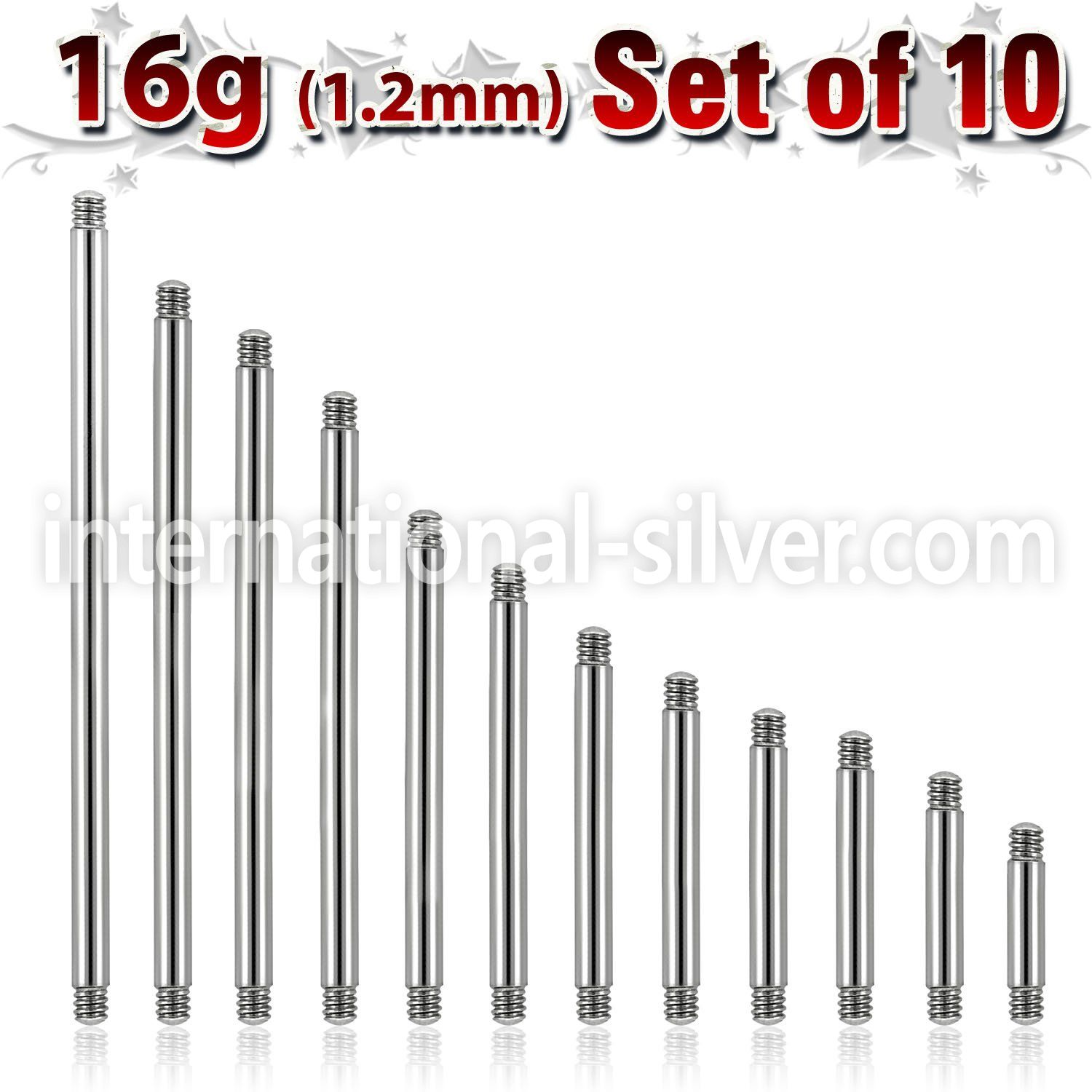 xbb16g loose body jewelry parts surgical steel 316l 