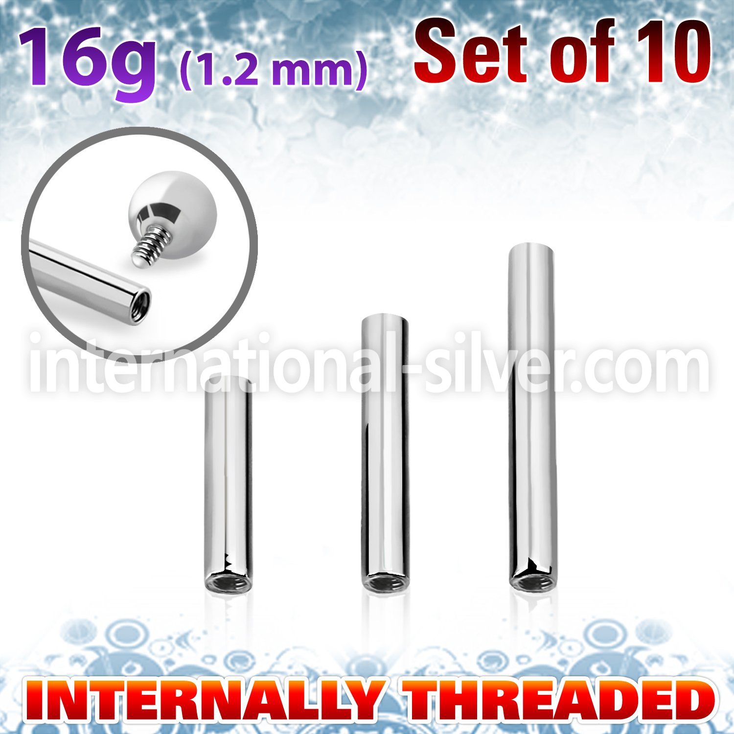 xbb16gin loose body jewelry parts surgical steel 316l 