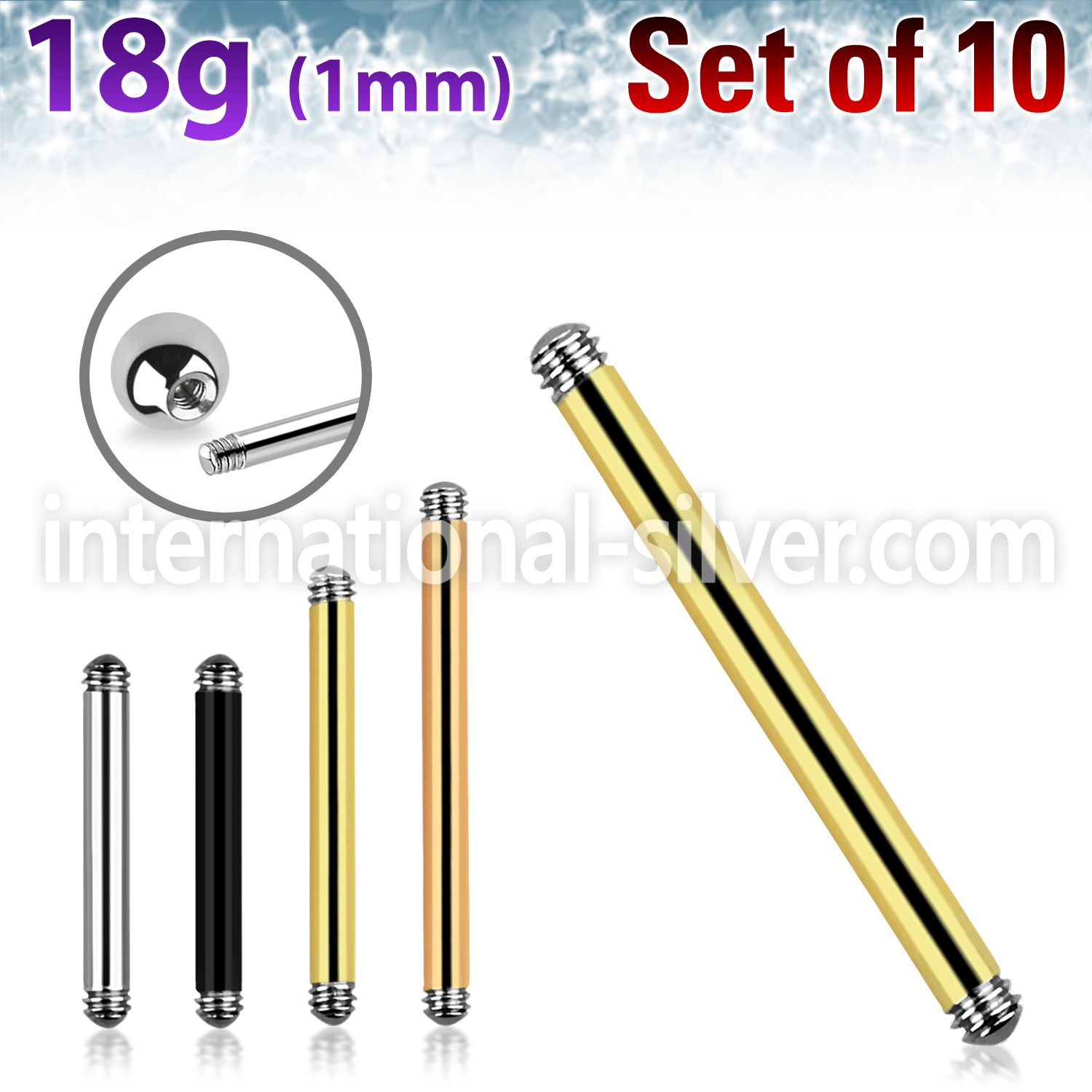 xbb18g loose body jewelry parts surgical steel 316l 