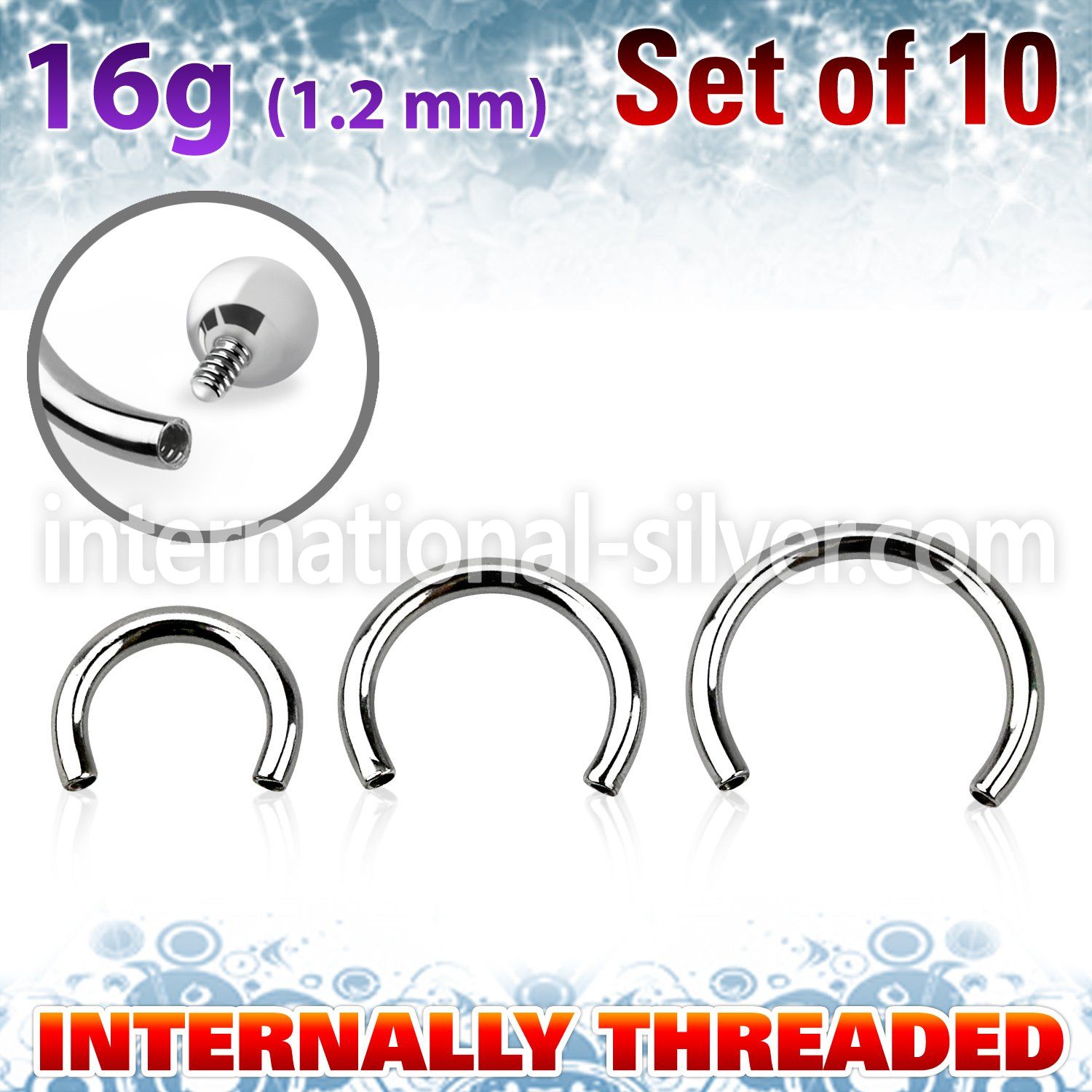 xcb16gin loose body jewelry parts surgical steel 316l 