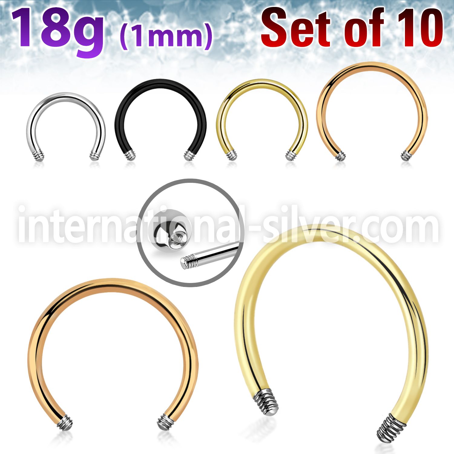 xcb18g loose body jewelry parts surgical steel 316l 