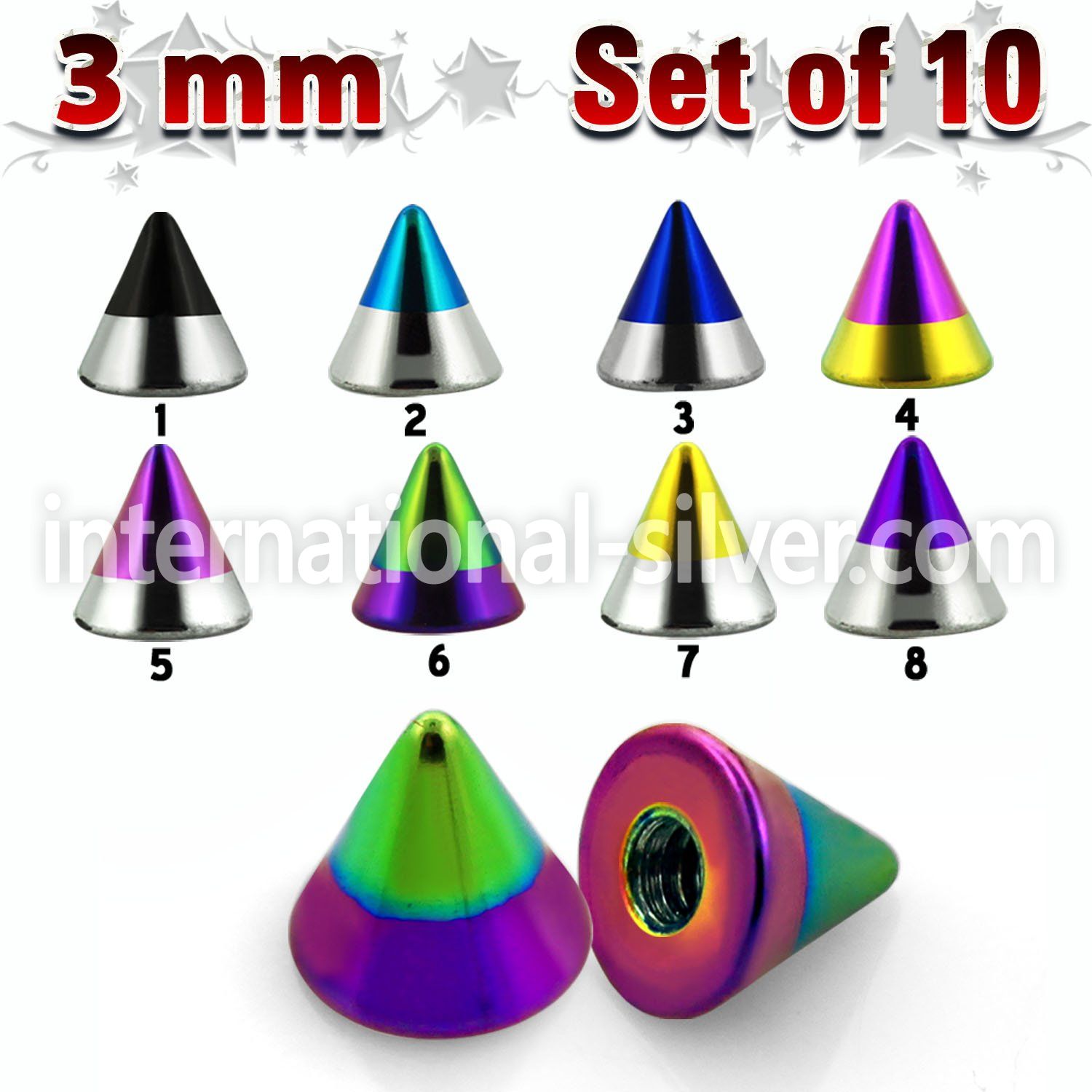 xcnmt3 loose body jewelry parts anodized surgical steel 316l belly button