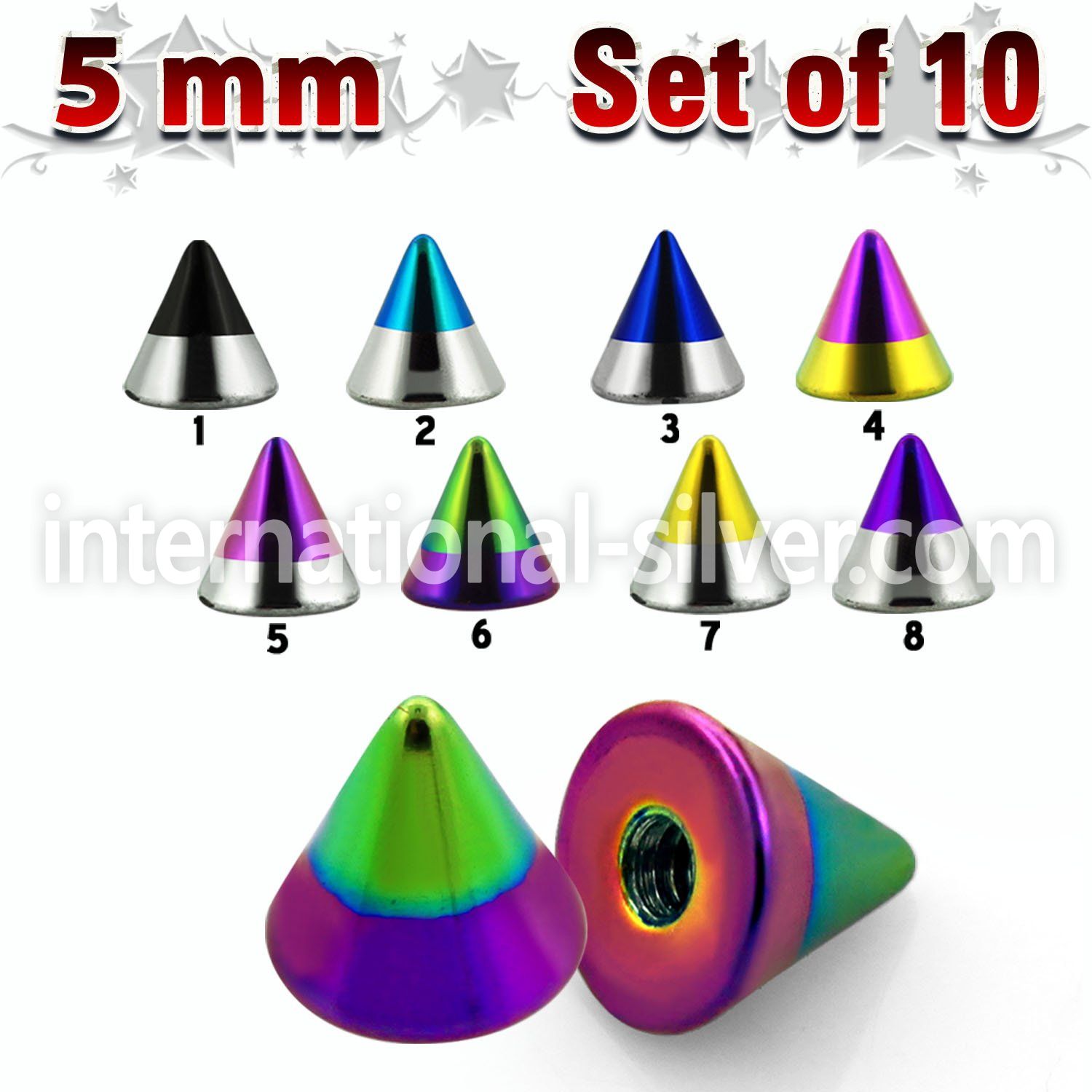 xcnmt5 loose body jewelry parts anodized surgical steel 316l belly button