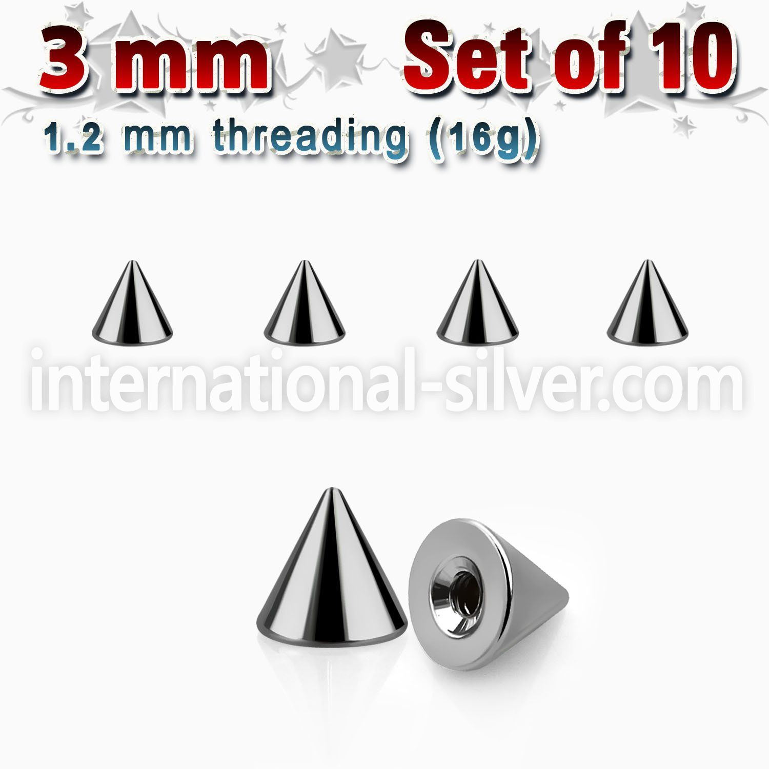 xcon3 loose body jewelry parts surgical steel 316l 