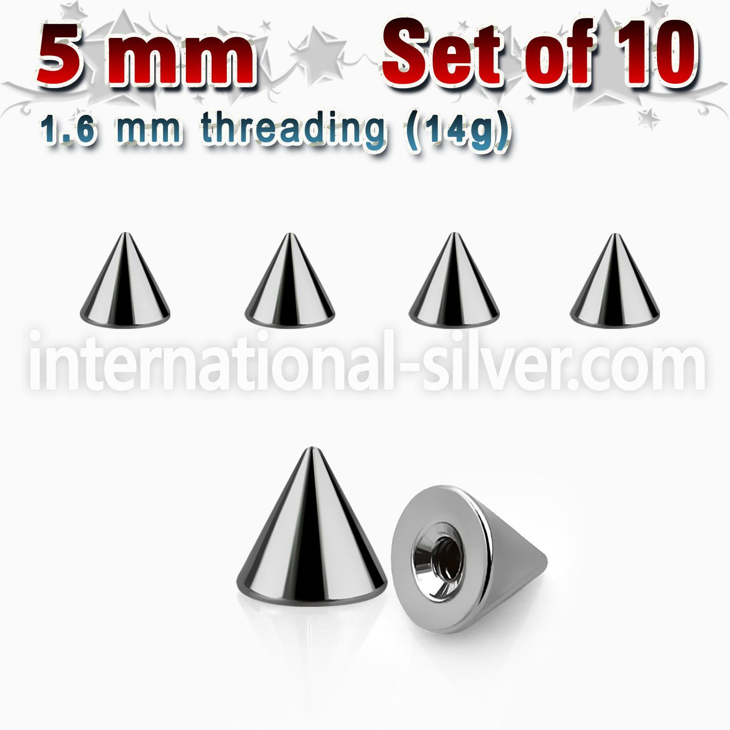 xcon5 loose body jewelry parts surgical steel 316l belly button