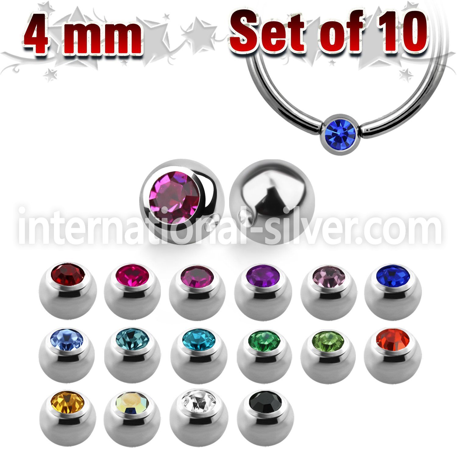 xdpbc4 loose body jewelry parts surgical steel 316l 