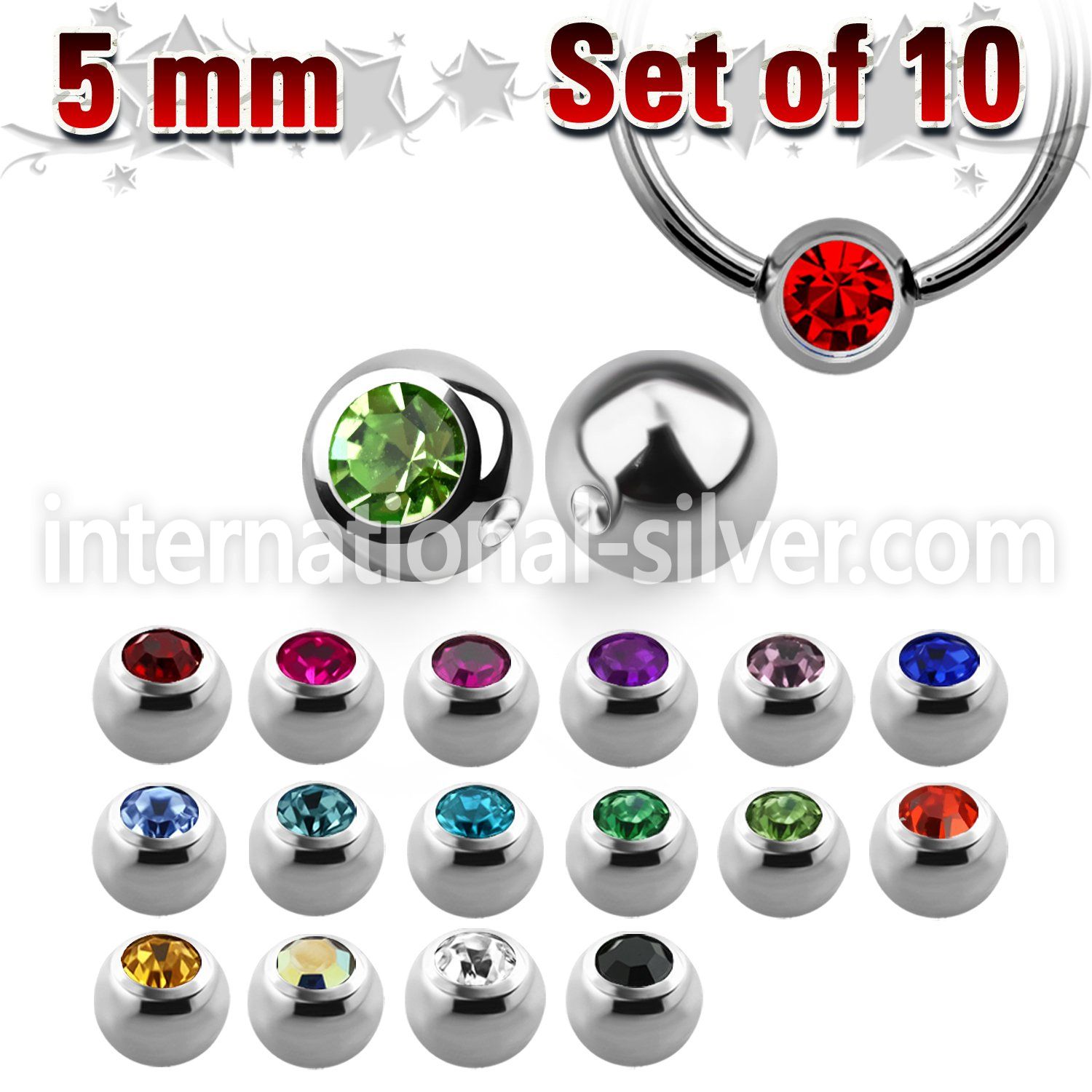 xdpbc5 loose body jewelry parts surgical steel 316l 