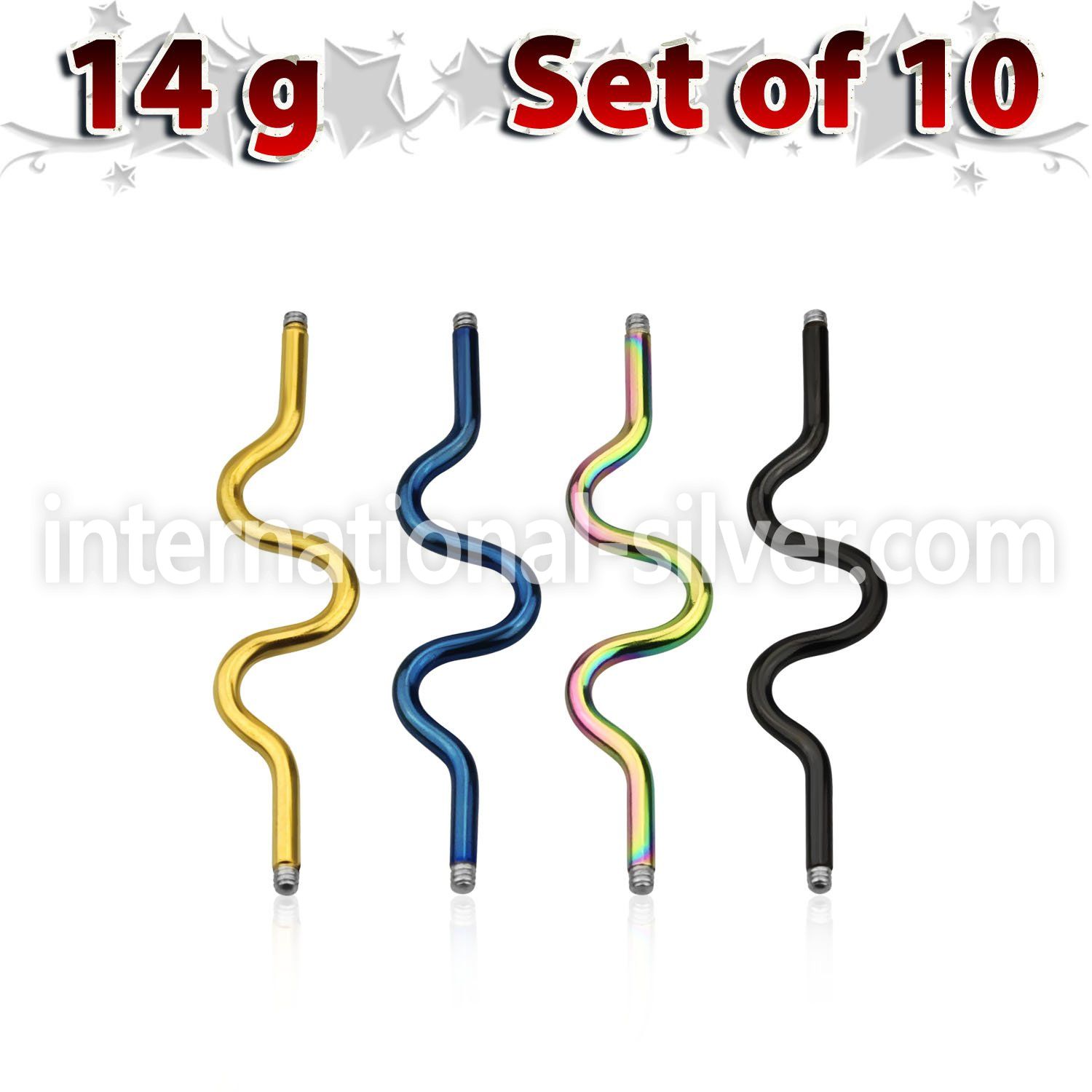 xinta14g loose body jewelry parts anodized surgical steel 316l belly button