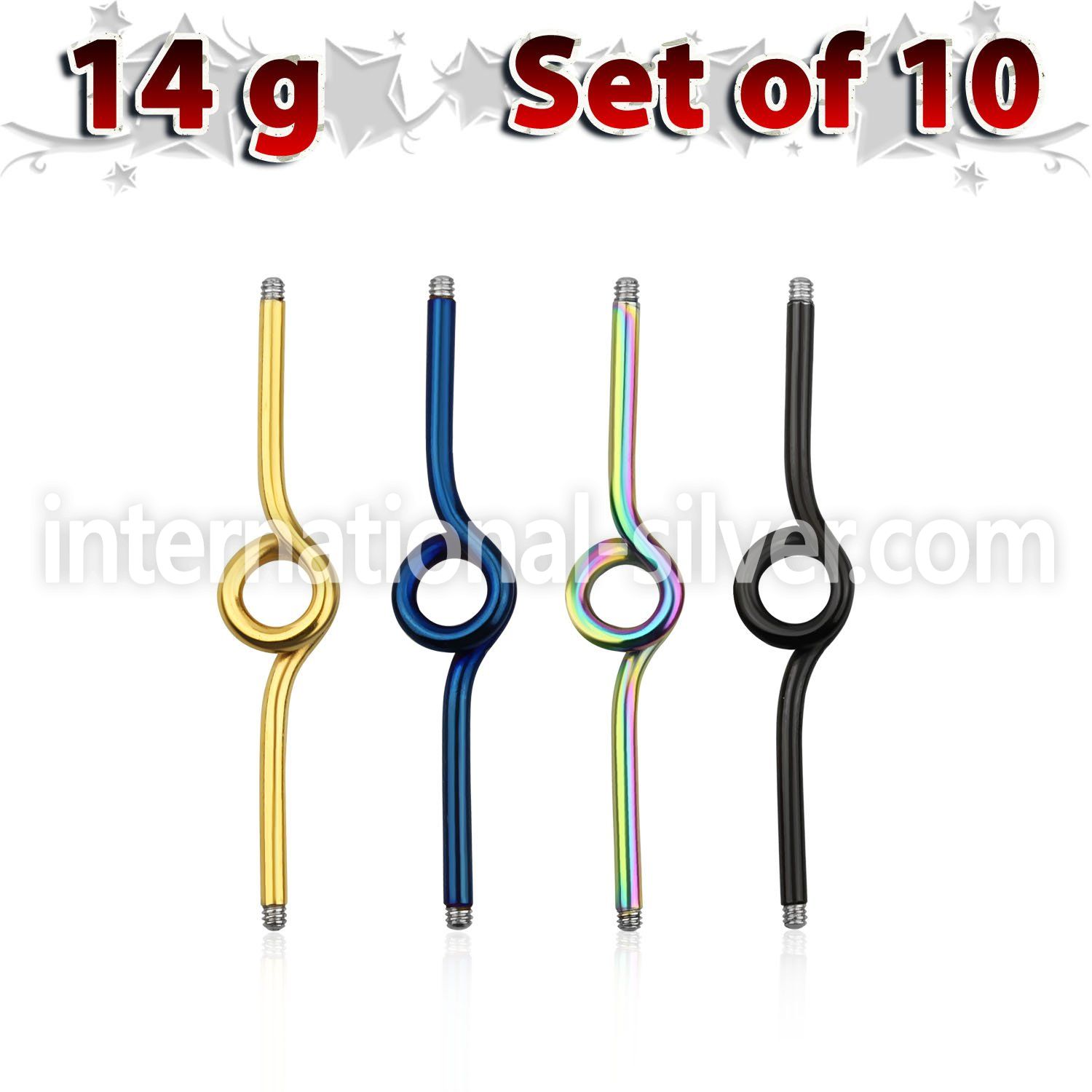xintb14g loose body jewelry parts anodized surgical steel 316l belly button
