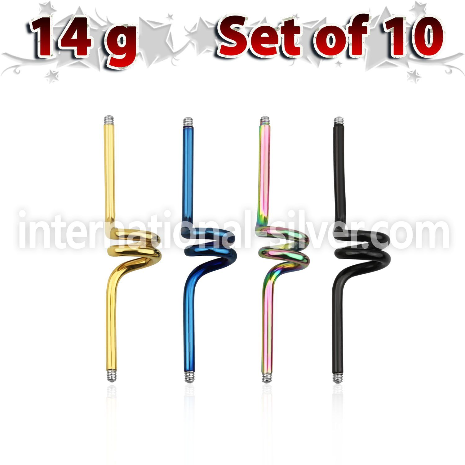 xintc14g loose body jewelry parts anodized surgical steel 316l belly button