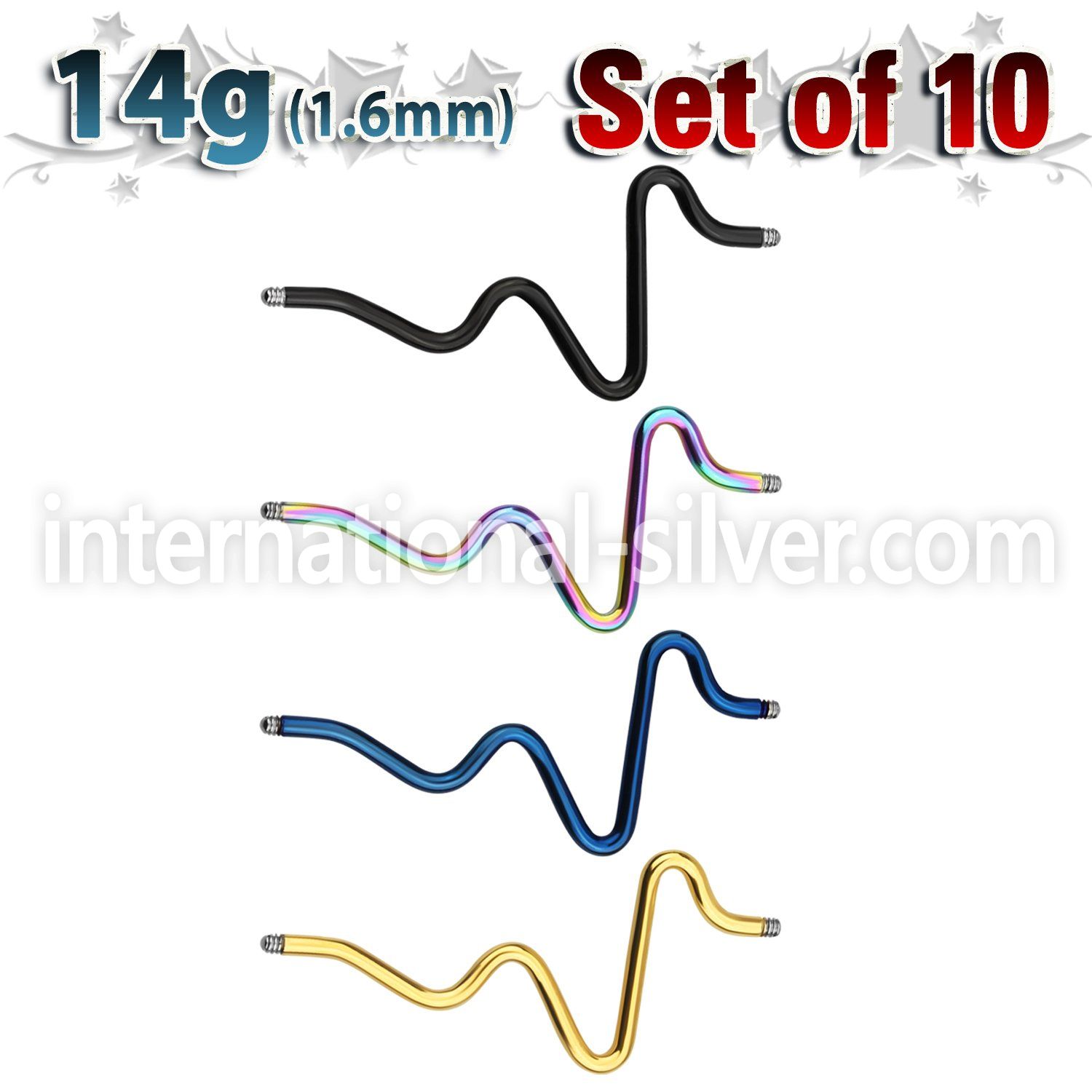 xinte14g loose body jewelry parts anodized surgical steel 316l belly button