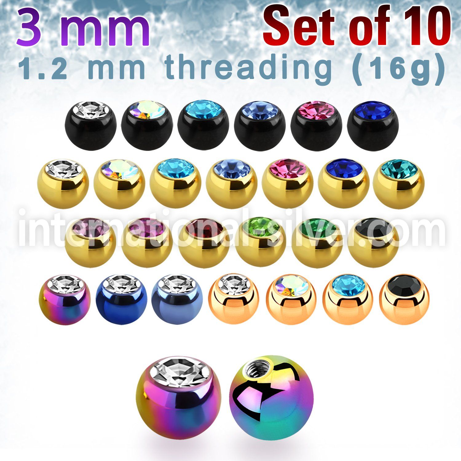 xjbt3s loose body jewelry parts anodized surgical steel 316l belly button