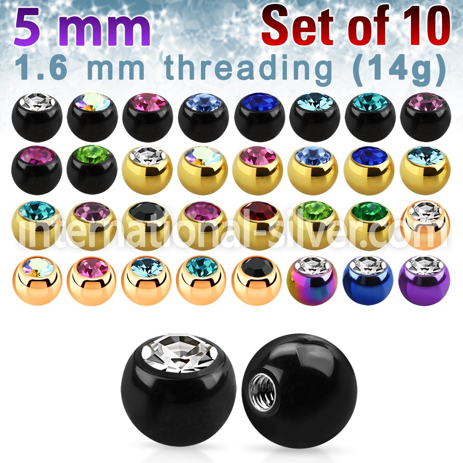 xjbt5g loose body jewelry parts anodized surgical steel 316l belly button