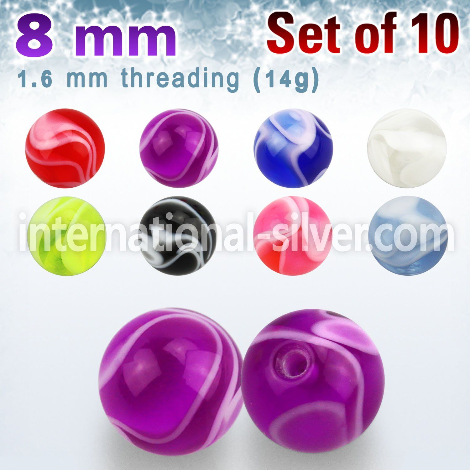 xmbbal8 loose body jewelry parts acrylic body jewelry belly button