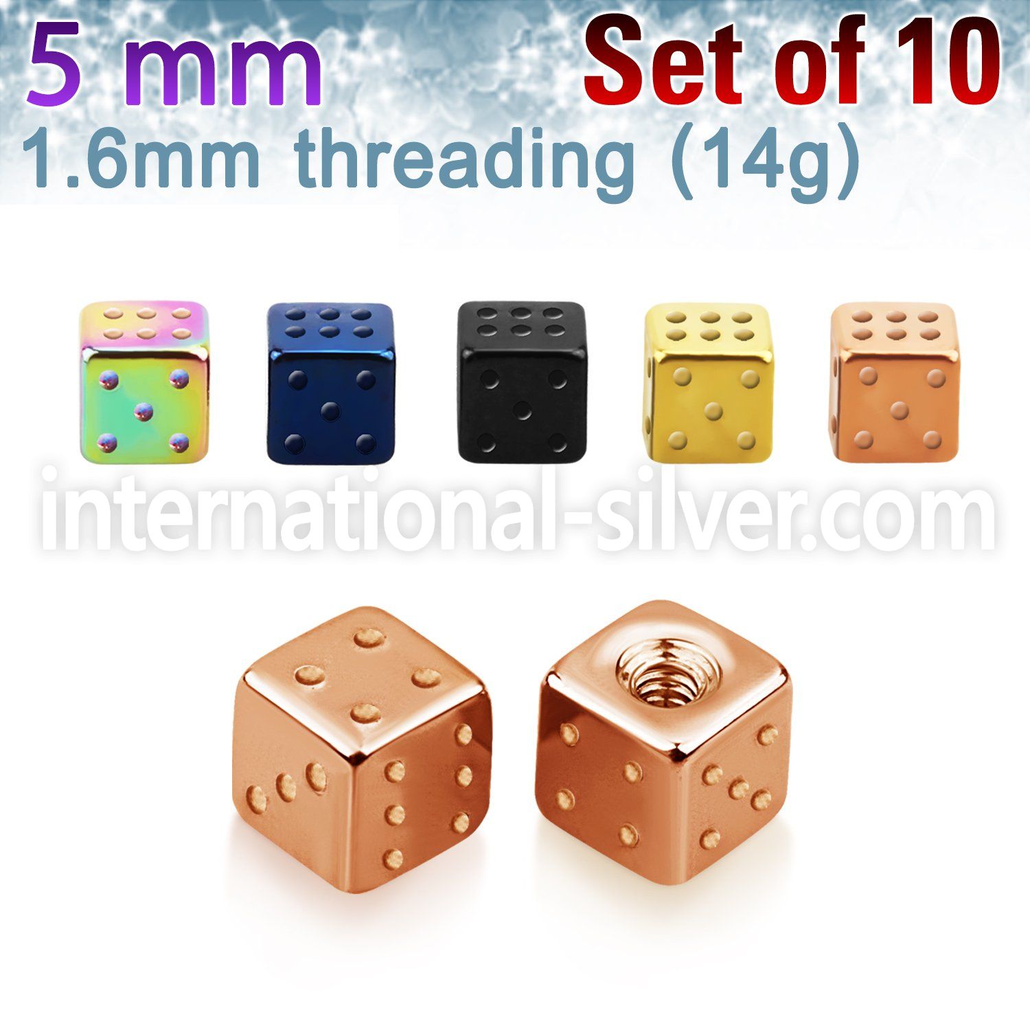 xsdit5 loose body jewelry parts anodized surgical steel 316l 