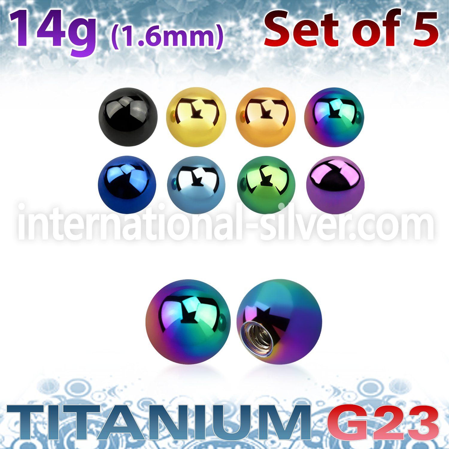 xubt3g loose body jewelry parts anodized titanium g23 implant grade belly button
