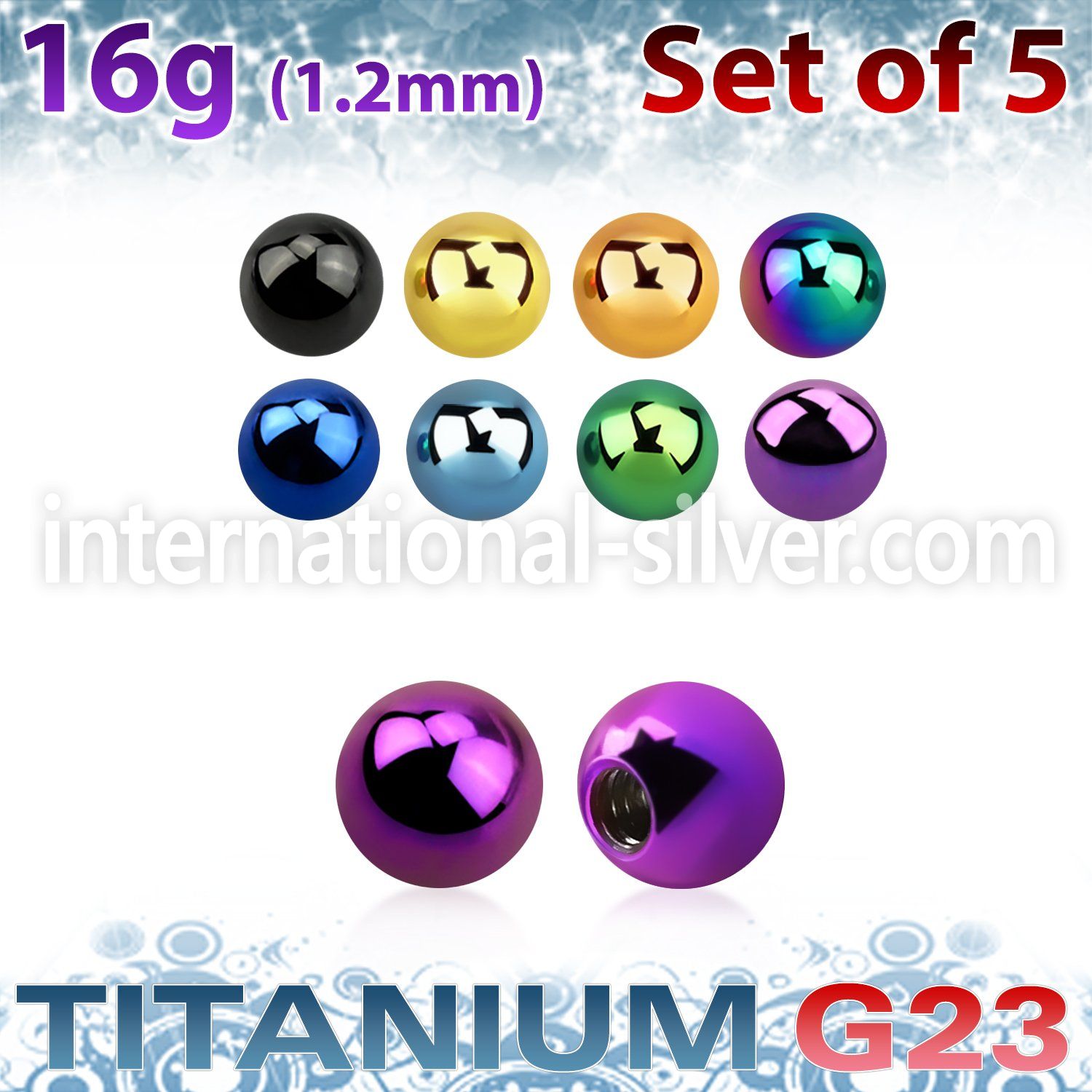 xubt3s loose body jewelry parts anodized titanium g23 implant grade belly button
