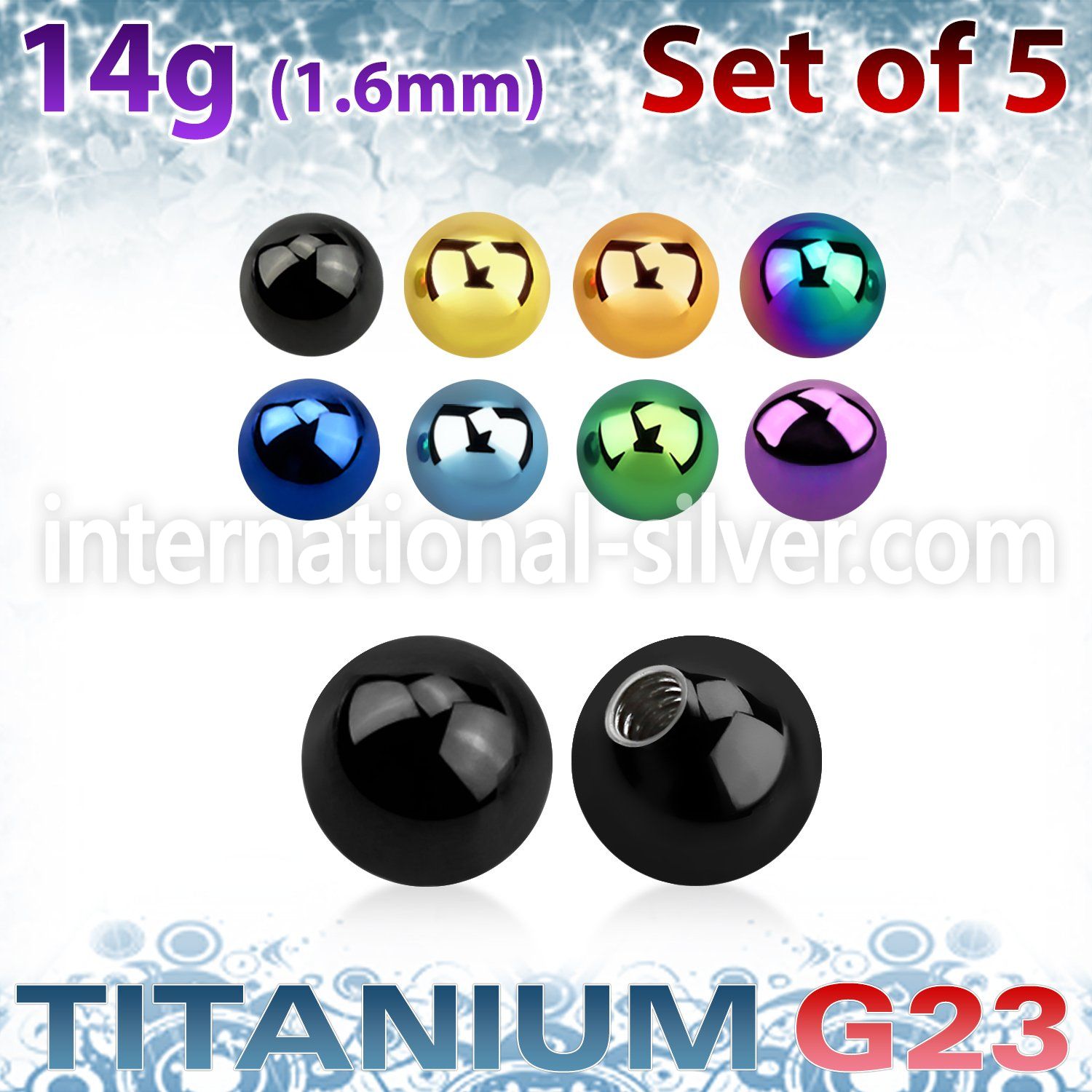 xubt5g loose body jewelry parts anodized titanium g23 implant grade belly button