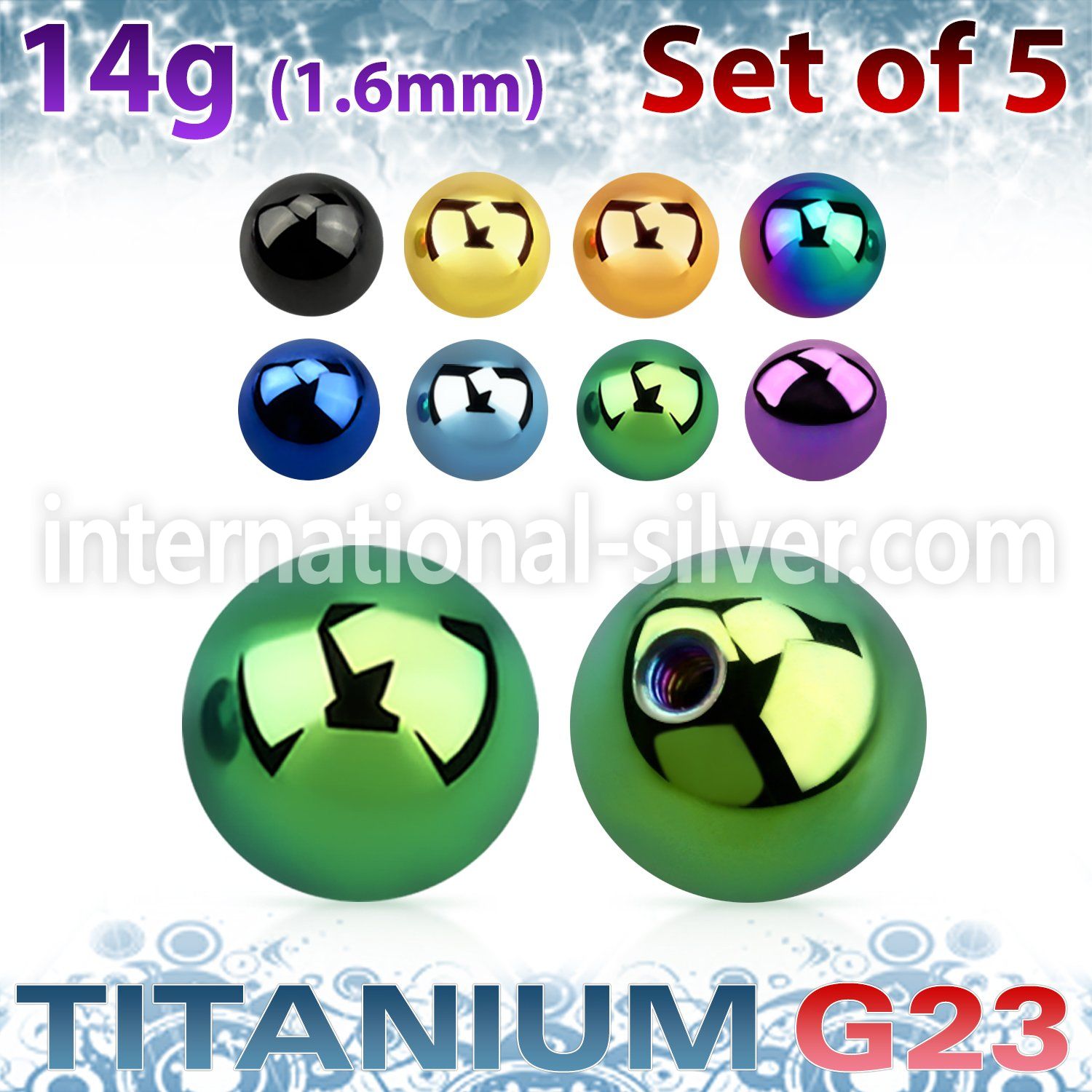 xubt8g loose body jewelry parts anodized titanium g23 implant grade belly button