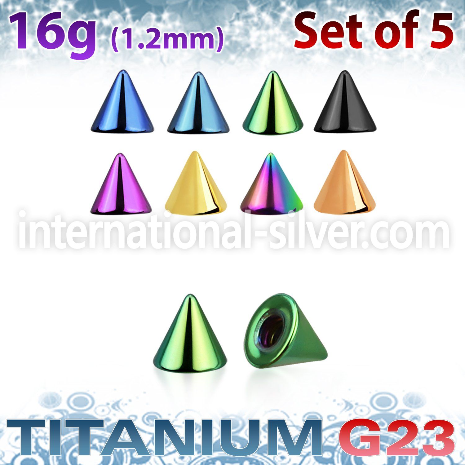 xucnt25 loose body jewelry parts anodized titanium g23 implant grade 