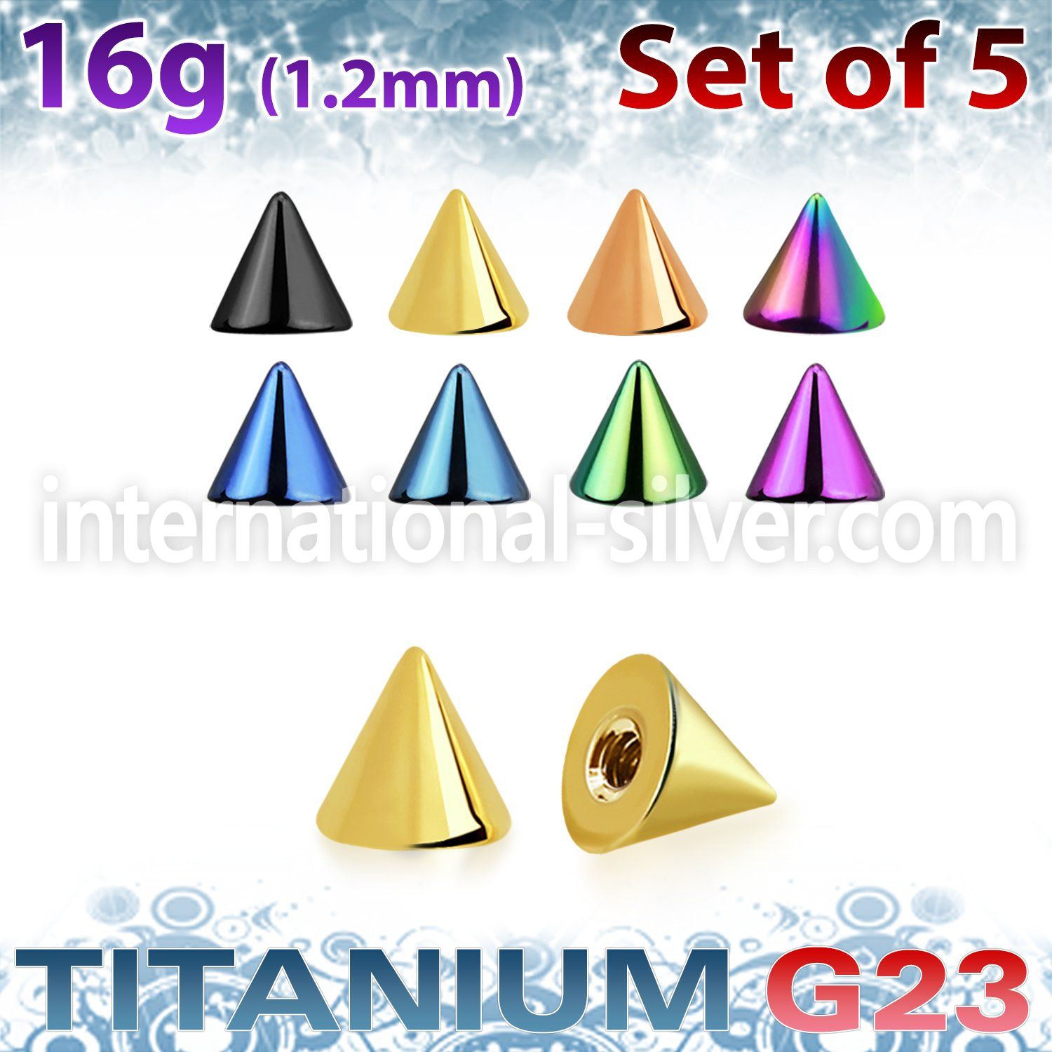 xucnt3s loose body jewelry parts anodized titanium g23 implant grade belly button
