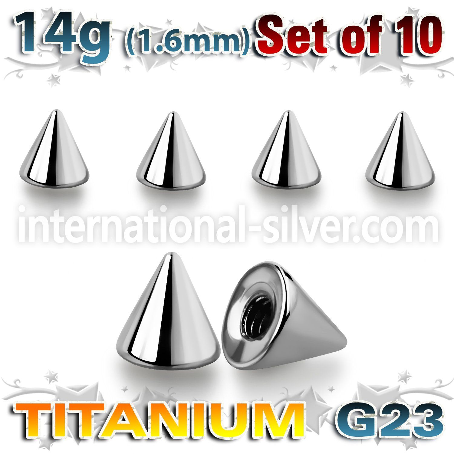 xucon4 loose body jewelry parts titanium g23 implant grade belly button
