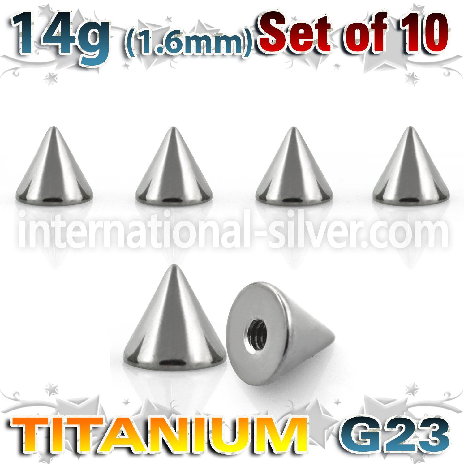 xucon5 loose body jewelry parts titanium g23 implant grade belly button