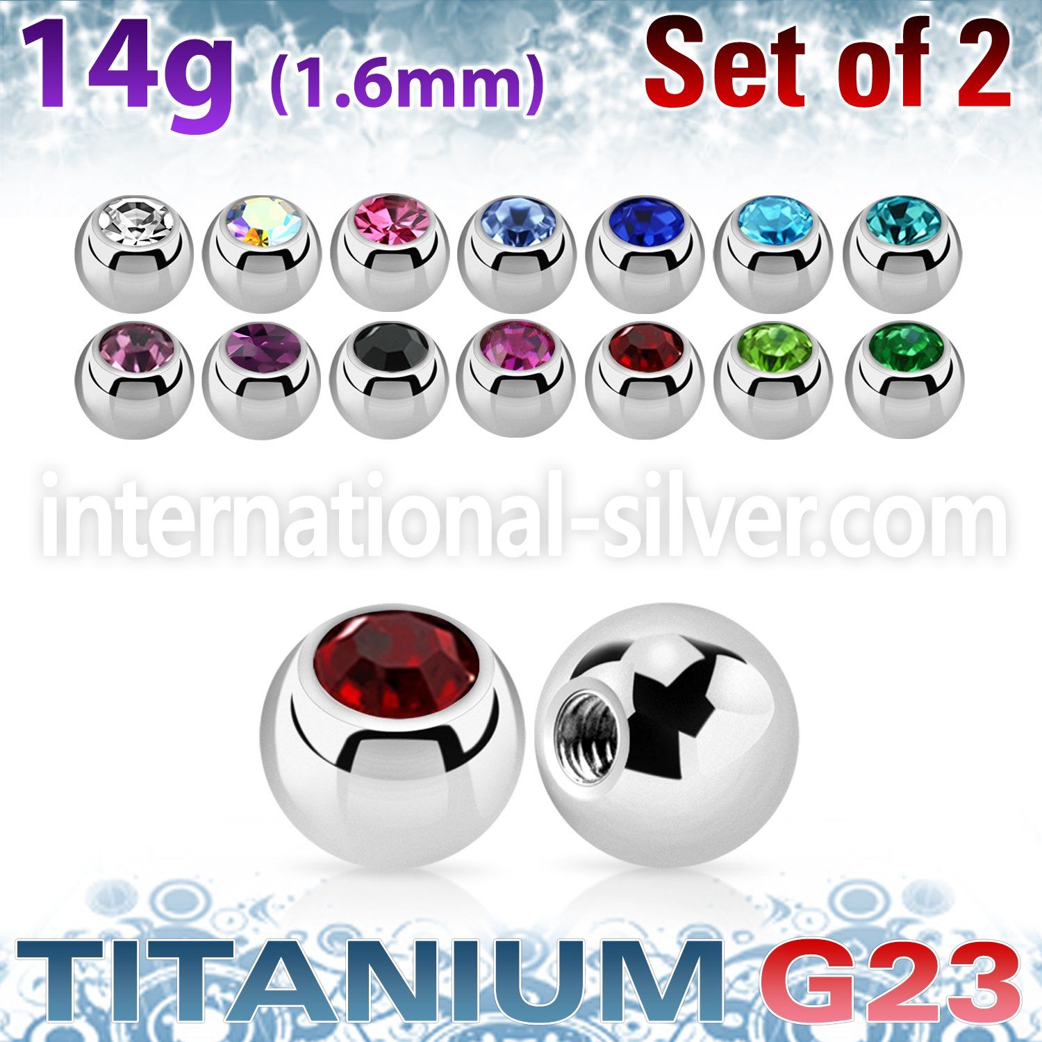 xujb5 loose body jewelry parts titanium g23 implant grade belly button