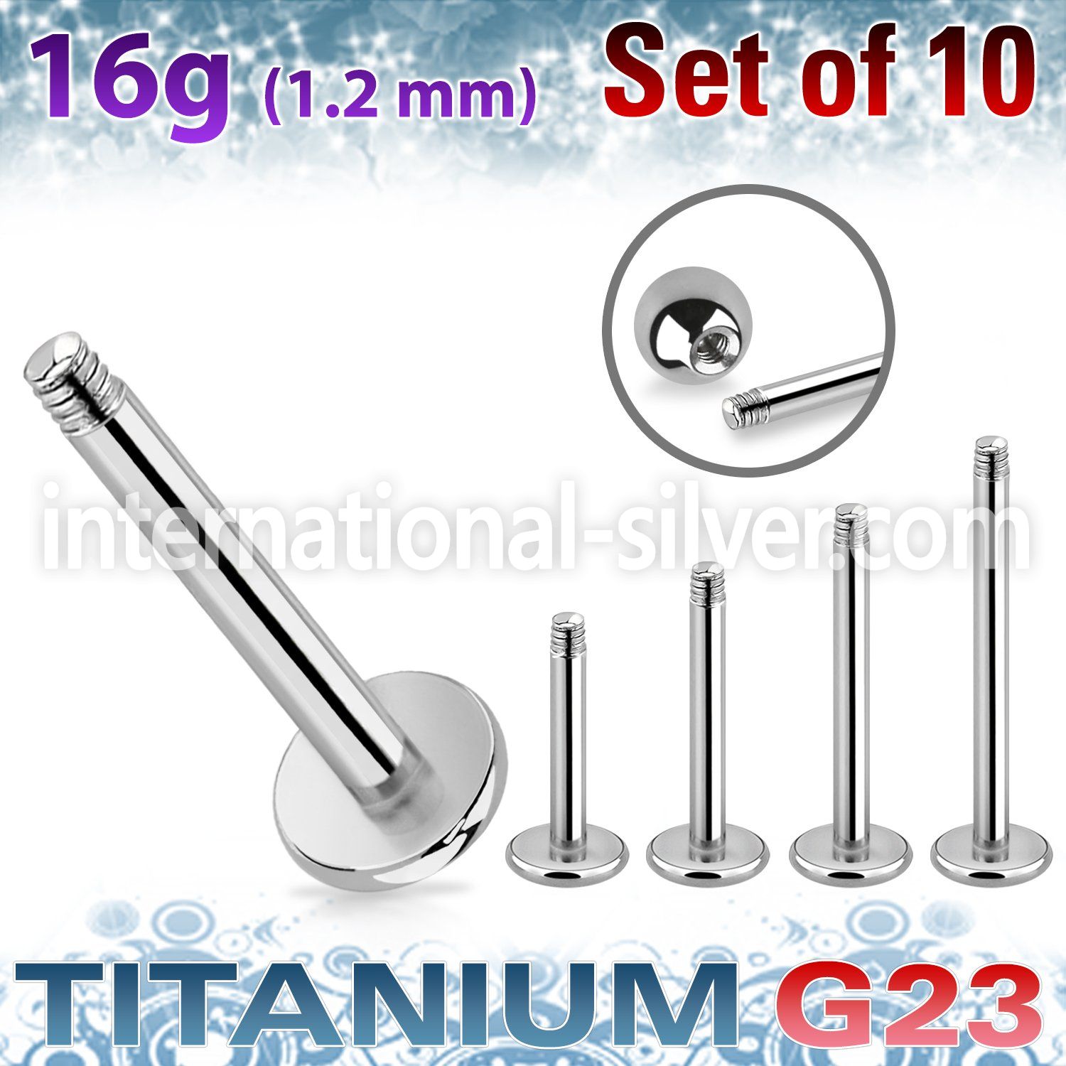 xulb16g loose body jewelry parts titanium g23 implant grade belly button