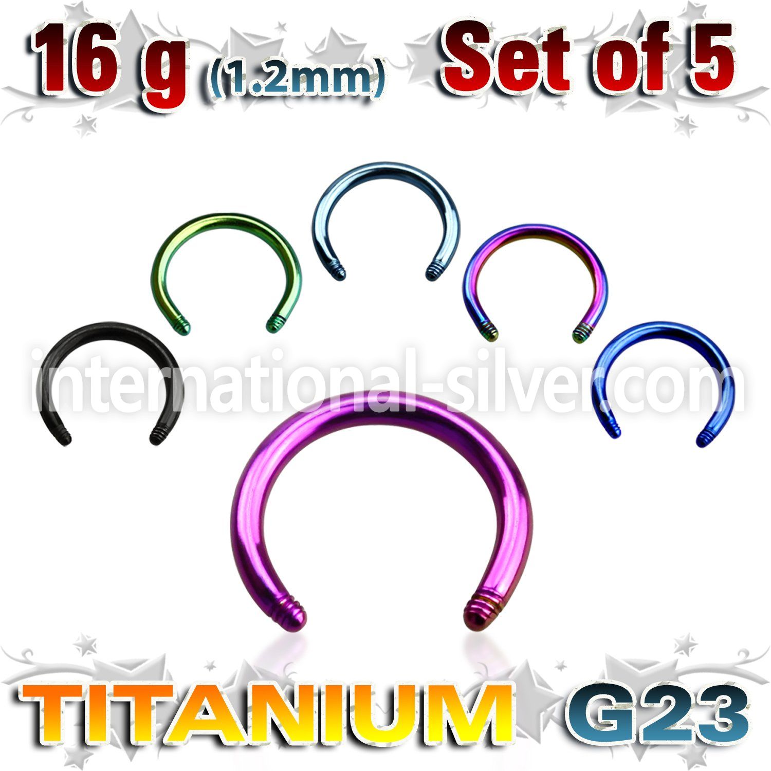 xutcb16 loose body jewelry parts anodized titanium g23 implant grade belly button