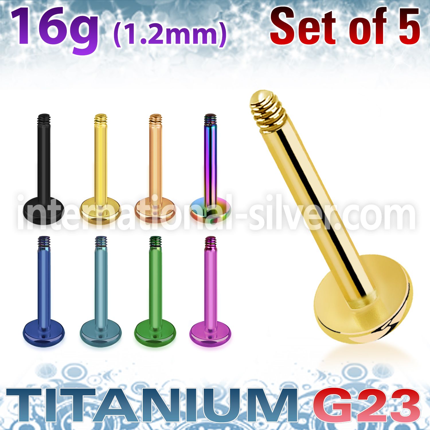 xutlb16 loose body jewelry parts anodized titanium g23 implant grade belly button