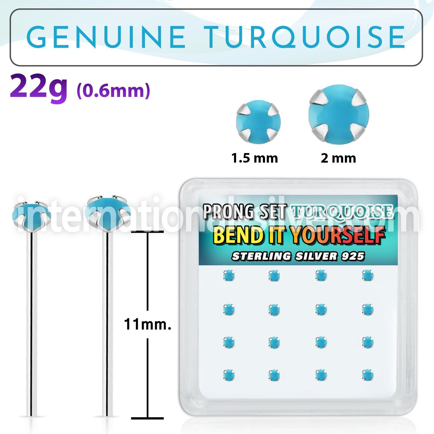 y16pge7 bend it to fit nose studs silver 925 nose