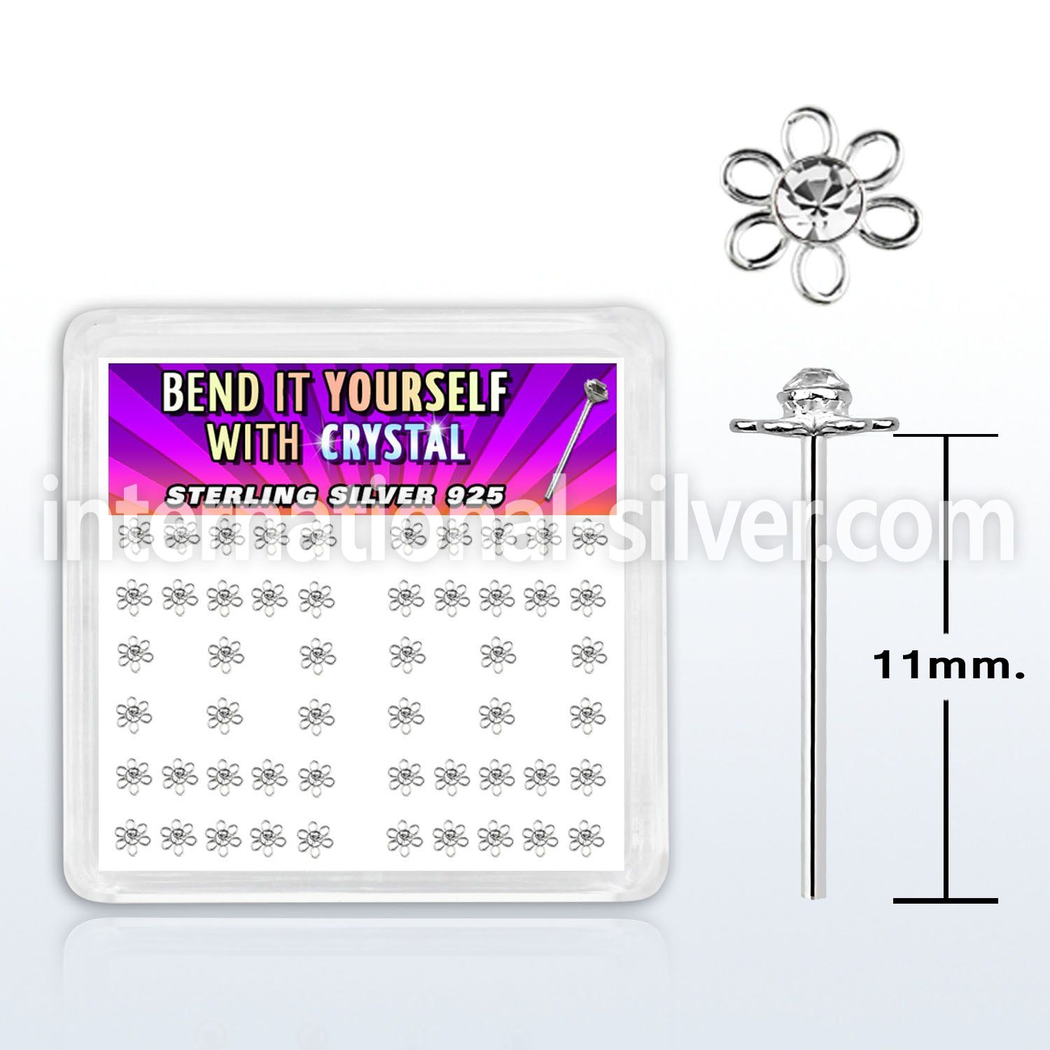 yxfl2c bend it to fit nose studs silver 925 nose