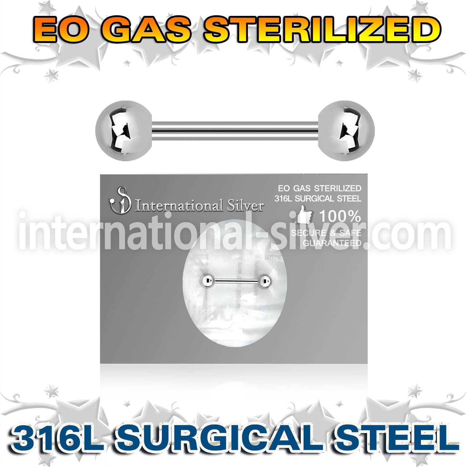 zbbnpg straight barbells surgical steel 316l nipple