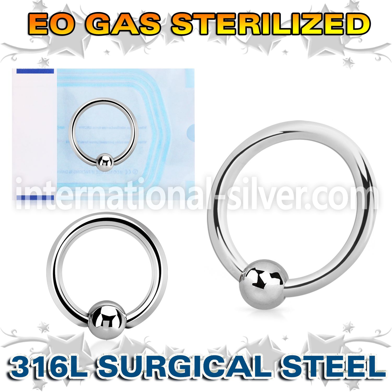 zbcr16 hoops captive rings surgical steel 316l nose