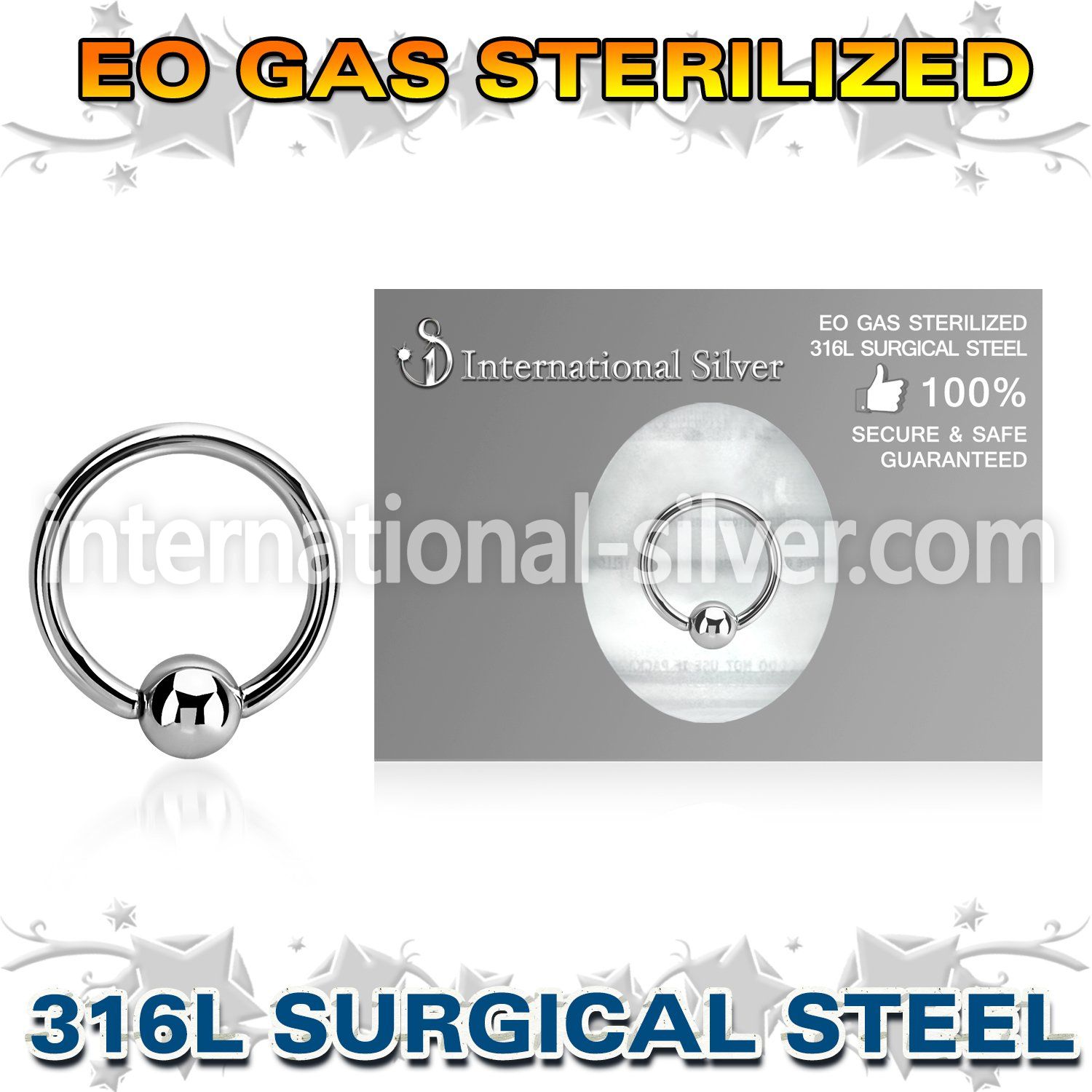 zbcr16g surgical steel ball closure ring sterilized 4mm