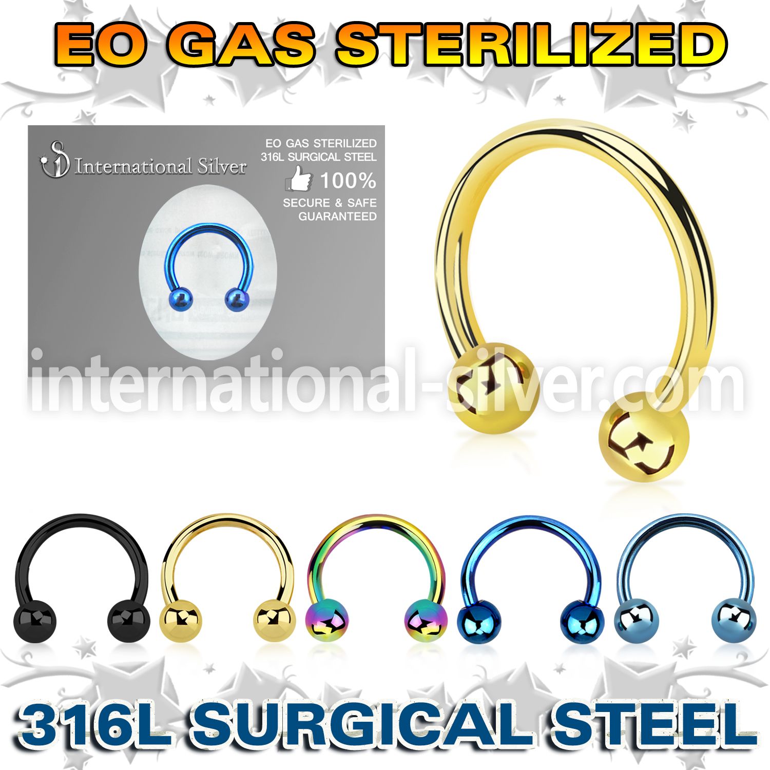 zcbetb sterilized pvd plating steel horseshoe two balls