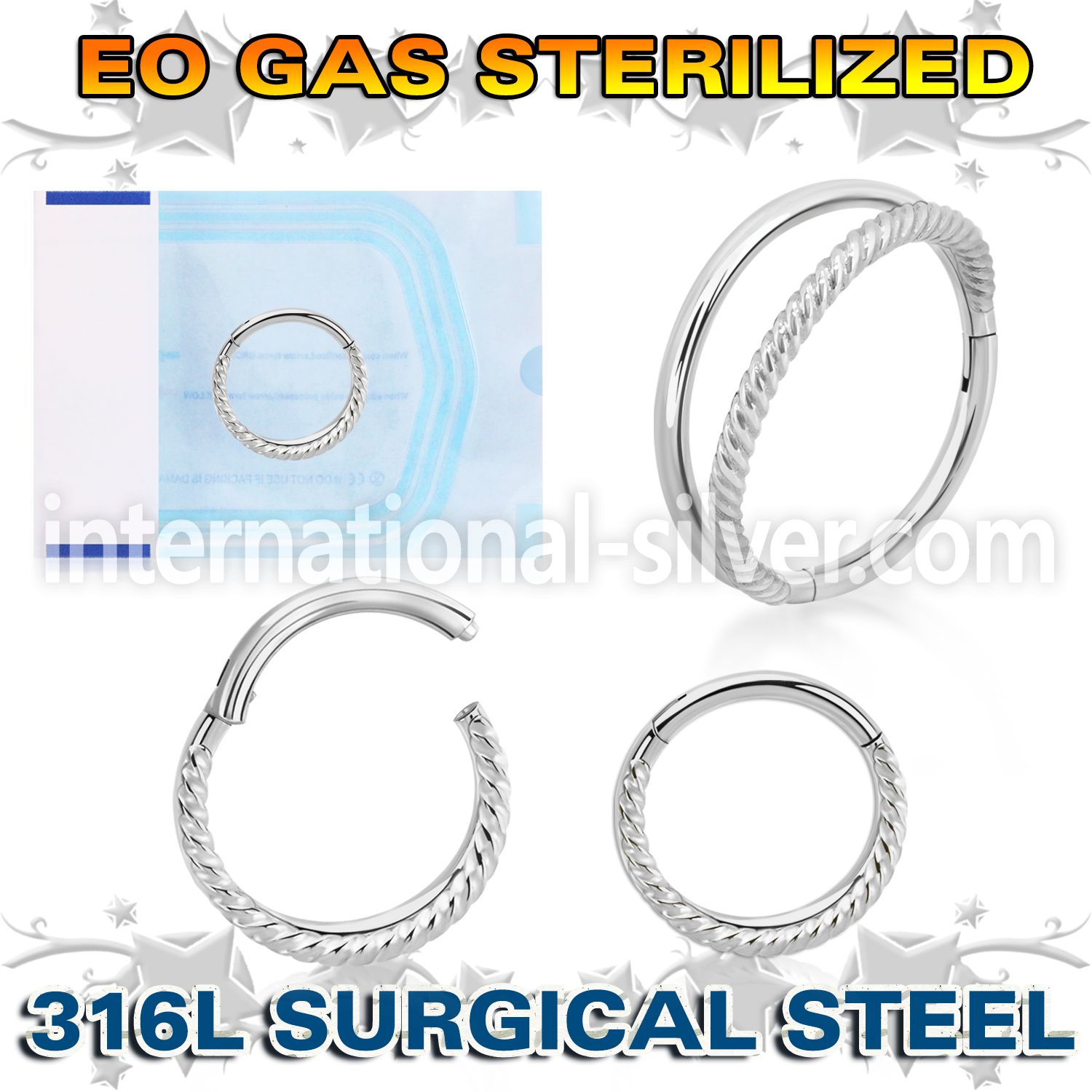 zsgsh12 sterilized steel hinged segment hoop plain twisted